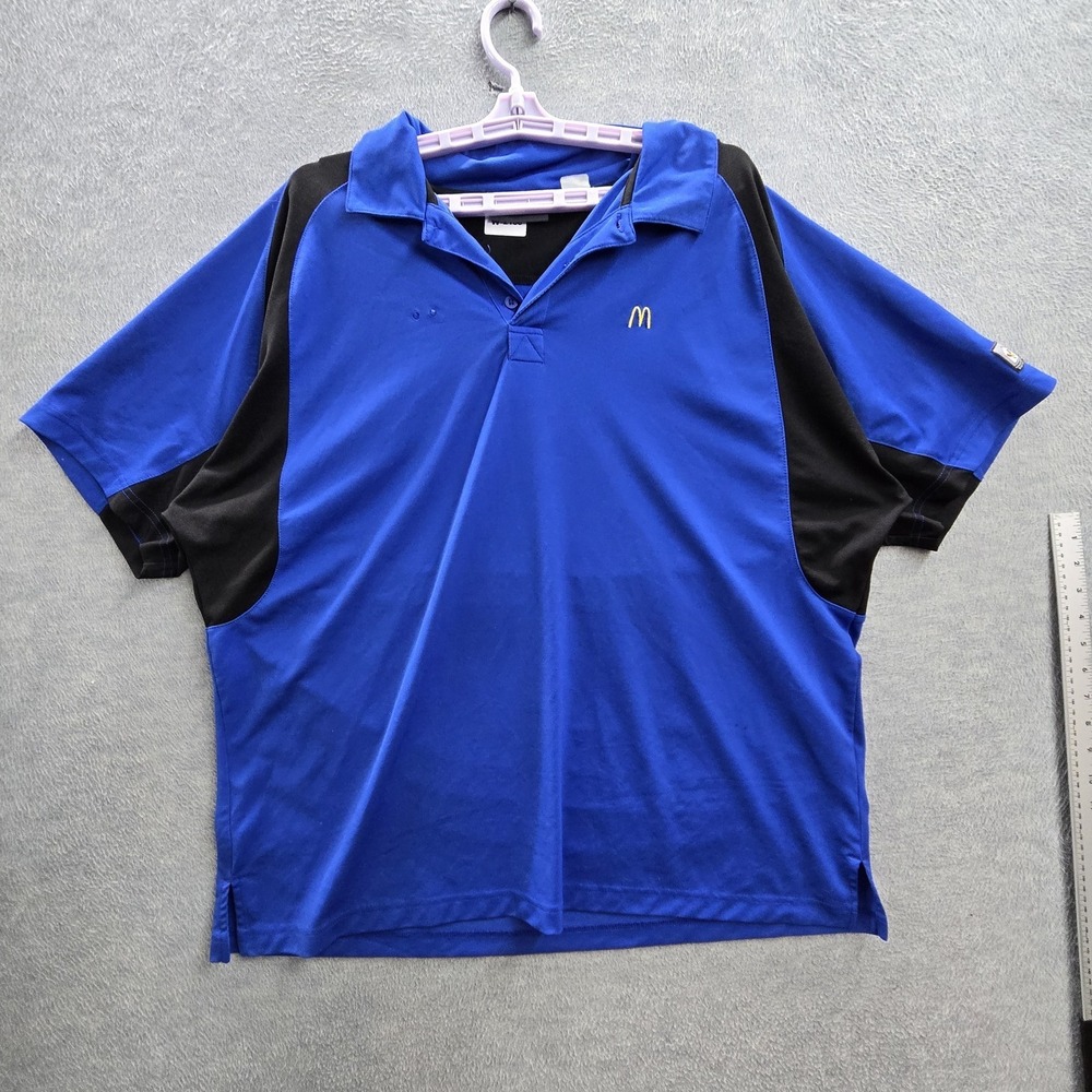 McDonald's Apparel Collection Men Polo XL Blue Embroidered Colorblock
